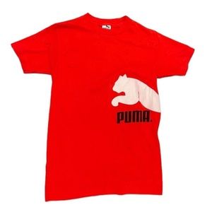 Vintage 1980s Puma Single Stitch T Shirt Red USA Small
